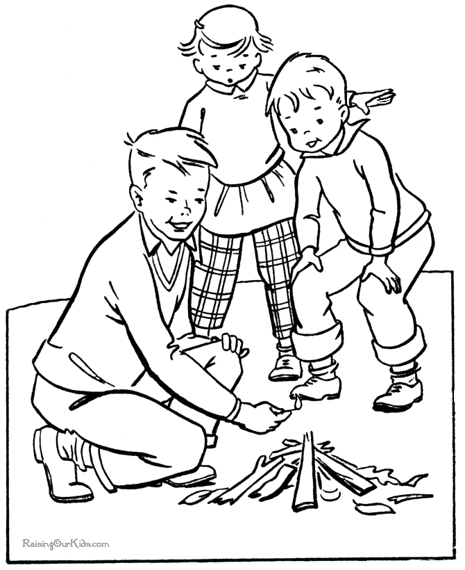 Plansa de colorat cu Camping 6 56